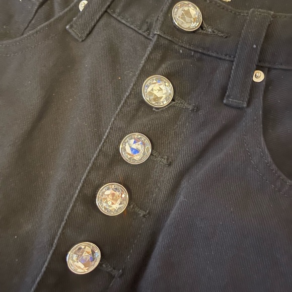 We Wore What The Danielle Crystal Womens Button Fly Denim High-Waist Jeans - Picture 6 of 8